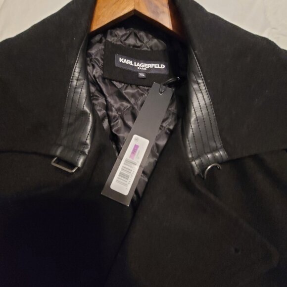 NEW Karl Lagerfeld Paris Double Beasted Coat XXL Black - Picture 3 of 7